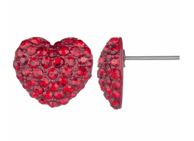 Nina s Red Rhinestone Heart Stud Earrings $15.00