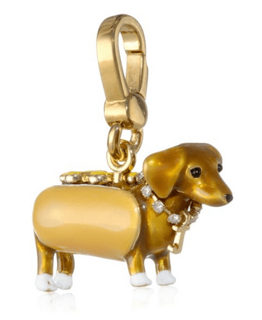 Juicy Couture Dachshund in a Hot Dog Bun Charm Jewelry