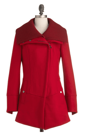 Diagonal Alley Coat in Red