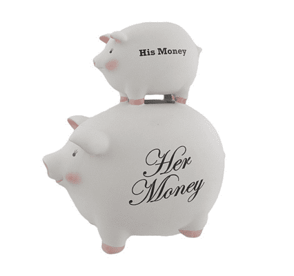 His Money Her Money Ceramic Piggy Bank