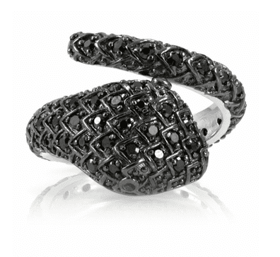 Dars Black Snake Ring