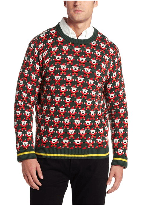 Alex Stevens Men s 8 Bit Santa Ugly Christmas Sweater