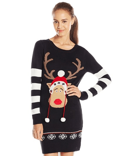 Reindeer Christmas Tunic Sweater Dress