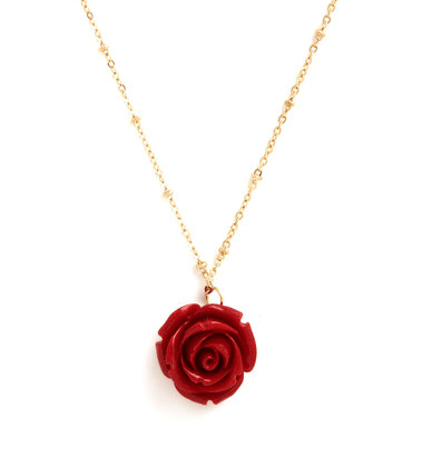 Retro Rosie Necklace in Red