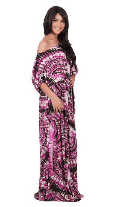 KOH KOH Women s One Shoulder Maxi Dress