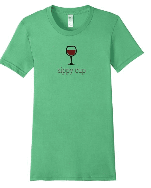 Wine Glass Sippy Cup Tee Shirt