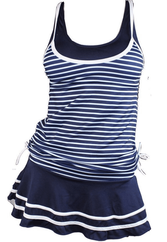 MiYang Women s Tankini Striped Trapeze Swim Dress