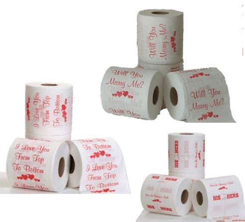 I love you from the bottom to the top valentines day toilet paper